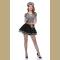 Halloween Carnival Sexy Costume Prisoner Costumes Zippered Dress Stripes Clothes Set For Women