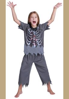 Boys Skeleton Zombie Costume Halloween Costume Kit Carnival Holidays Scary Bloody Horror Cosplay Fancy Dress for Childre