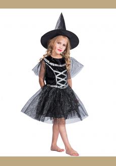 Funny Classic Halloween Kids Witch Costume Performance Dress Cosplay Costume Party Costume for Girls