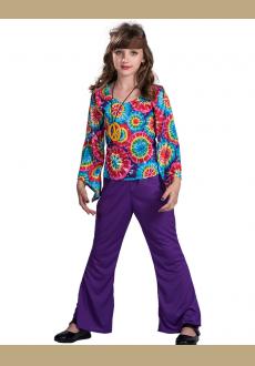 outfit for girls for carnival flower in T shirt and pants put children's outfit Halloween costumes hippie outfit girl