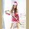 Sexy Purple and Red Cotton Christmas Santa Costume