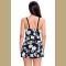 MONOCHROME PRINT SWIMDRESS WITH ATTACHED SHORTS