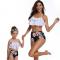 Family Matching Swimwear Mother Daughter Women Kids Baby Girls Swimsuit Bikini