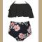 Swimsuits for Girls Women High Waist Bikini Family Matching Swimwear Mommy and Daughter Bathing Suit