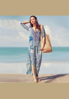 Boho Resort V Neck Women Shift Cover-Ups Beach Dresses