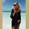 Black Sexy Bathing Suit Coverups Crochet Hollow Out Bikini Cover-ups
