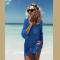 Blue Sexy Bathing Suit Coverups Crochet Hollow Out Bikini Cover-ups