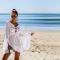 Cover up - Crochet White Knitted Beach Cover up Dress