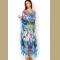 Polyester Beach Dress side slit & loose printed shivering blue