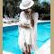 Summer Beach Wear Bathrobe Women Dress Towel Cover Ups Coverups For Bathing Suit Covers 2019 New White Whisker Knitted L