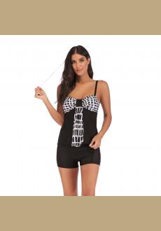 Women's Fashion Plus Size Black One Piece Swimwear Swimsuit Tankini