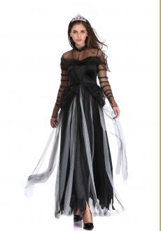 High Quality Scary Costume Ghost Bride Halloween Costume Sexy Women Soft Dress Vampire Witch Cosplay Carnival Costume