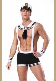 Adult Men Sexy Sailor Costume Hot Erotic Sexy Slim Fit White Seaman Uniform Carnival Festival Halloween Male Costumes