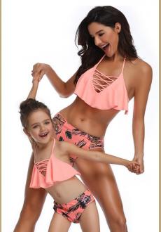 Womens Girls Bikini Swimsuits Two Piece Bathing Suit Monther and Daughter Sets