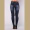 Women Fashion Ripped High Waist Bodysuit Denim Jeans Pencil Pants