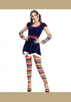 Cutie Clown Women's Halloween Costume Sexy Harlequin Circus Performer Dress