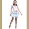 Horrible Bloody French Maid Mini Dress Blood Print Adult Zombie Halloween Cosplay Costume