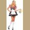 Sexy Adult Puff Sleeve False Two-piece Bavarian Beer Girl Mini Dress Oktoberfest Costume