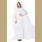 Vintage White Ghost Bride Long Wedding Dress and Mesh Long Cloak Adult Halloween Costume