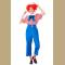 5pcs Unisex Funny Circus Clown Shirt and Trousers Adult Cosplay Costume Set
