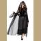 Gothic Black Ghost Bride Dress Adult Vampire Cloak and Dress Halloween Costume