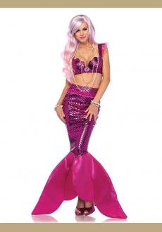 Sexy Mermaid Princess Bra and Fishtail Fairytale Cosplay Halloween Party Costume 