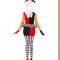 Sexy Supervillain Harley Joker Black and Red Clown Halloween Costume with Stockings
