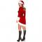 Women Mrs. Claus Costume 2 Piece Santa Costume Sexy Christmas Dress with Furry Leg Warmers