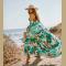  Floral Print Long Women Beach Dress