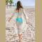 Sexy See Through Embroidered Long Kimono Cardigan White Lace Tunic Women Beach Wear Swimsuit Cover Up
