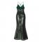 Green Sequin Cross Back Fishtail Maxi Dress