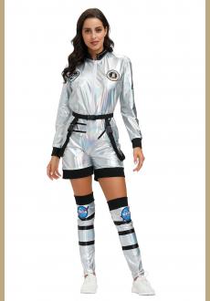 New Arrival Adult Astronaut Space Jumpsuit Halloween Cosplay Party Pilots Couple Costume