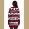 Red Elk Printed Long Sleeves Knitting Mid-length Christmas Cardigan