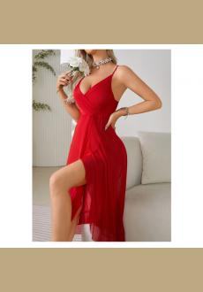 Women Sexy Lingerie Sheer Mesh Babydoll Sleepwear Long Nightdress Nightgowns